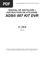 Download MANUAL DE INSTALARE  INSTRUCTIUNI DE UTILIZARE ADS 007 KIT DVR by Grupa Foraj SN290208545 doc pdf