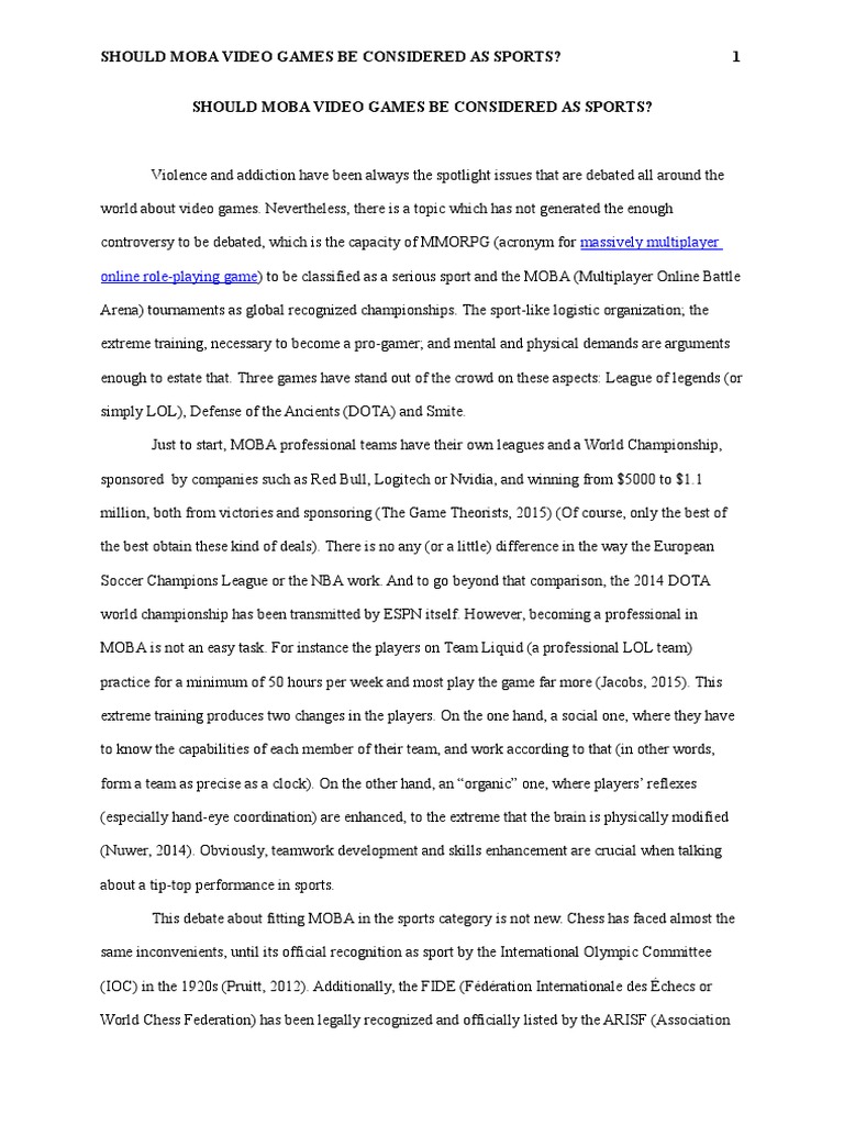 Argumentative essay sample Chess Sports