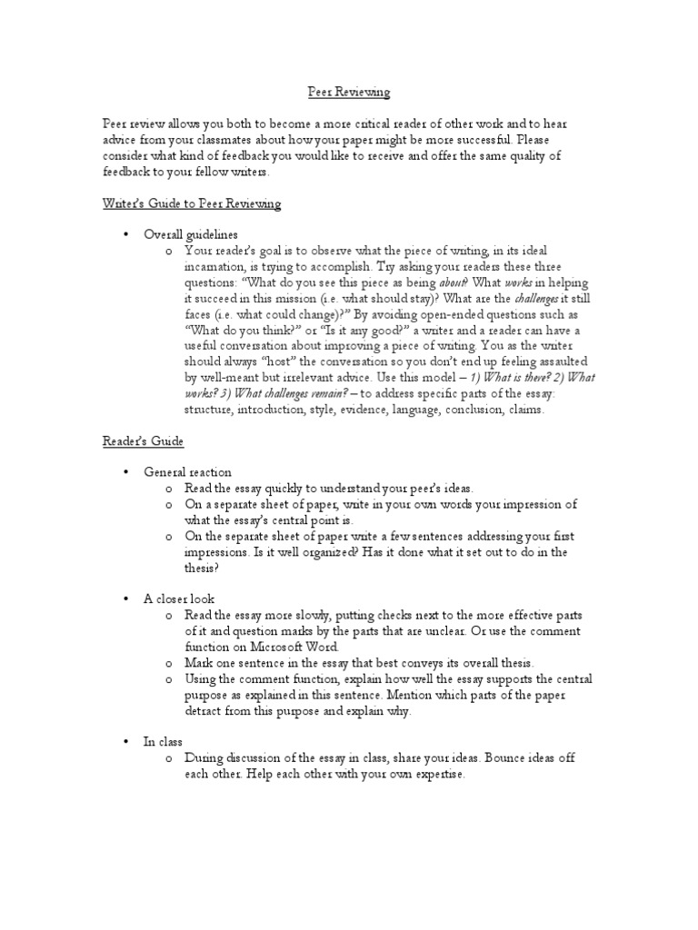 Peer review worksheet college image