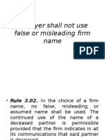 A Lawyer Shall Not Use False or Misleading Firm Name