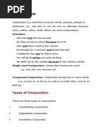 Types of Conjunction