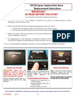 Important! Please Read Before You Start: VPCSB Series Optical Disk Drive Replacement Instructions