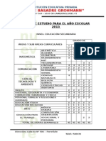 Plan de Estudio Para El Año Escolar 2015