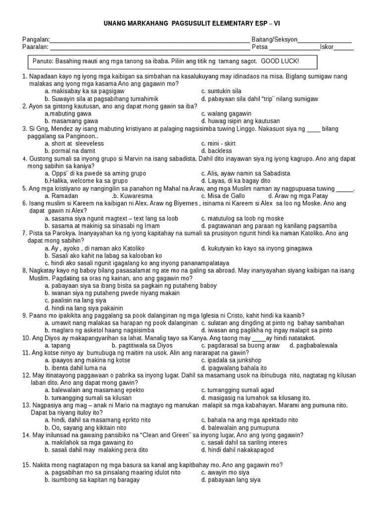 EsP 6 | PDF
