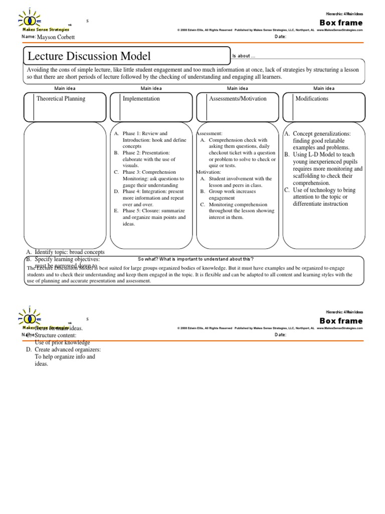 Lecture Discussion Model | PDF