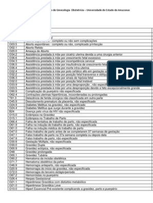 Tabela CID, PDF, Gravidez