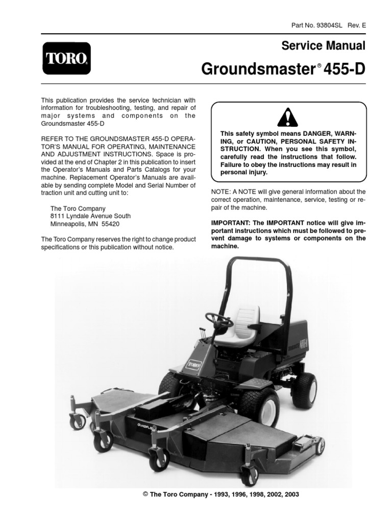 Toro Lawn Mower Repair Manual Download : Toro Lawn Mower: Model E5-42XR01 Parts & Repair Help ... - This video demonstrates the proper and safe way to disassemble a lawn mower and how to access parts that may need to be tested.