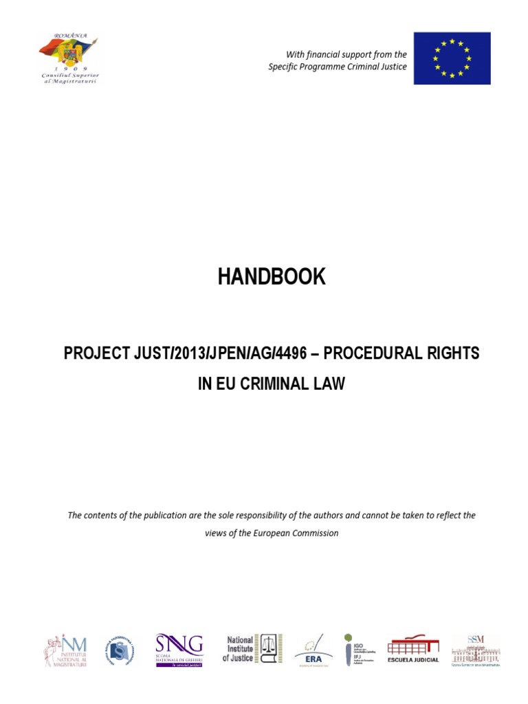 Handbook Draft PDF European Convention On Human Rights European Union