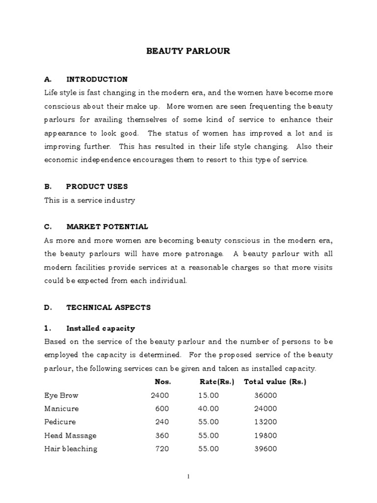 Beauty Parlour PDF Expense Depreciation