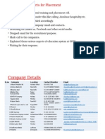 Departmental Efforts for Placement