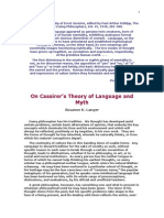 Langeron Cassirer's Theory o fLanguage and Myth