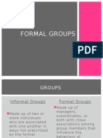 Group Behavior (Formal Groups)