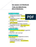 MRCPCH2 Exam 17.9.2014