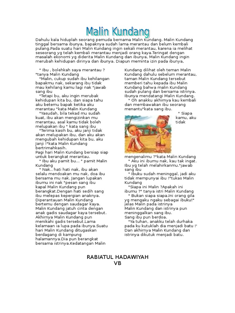 Ringkasan Cerita Malin Kundang PDF
