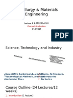 Metallurgy & Materials Engineering: Lecture # 1: MME#1aV1.0 3/10/2015