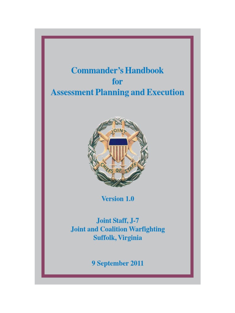 Commander's Handbook for Assessment Planning and Execution