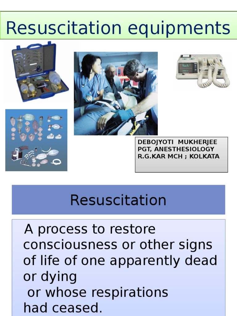 RESUSCITATION EQUIPMENT PPT Cardiopulmonary Resuscitation Medical