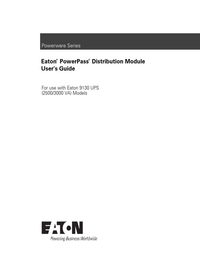 Eaton 9130 PDM User Guide | Conector eléctrico | Interferencia