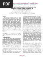 Free Space Optics and Submarine Laser Communication Systems For Egyptian Climate Weather in The Presence of Atmospheric Turbulence