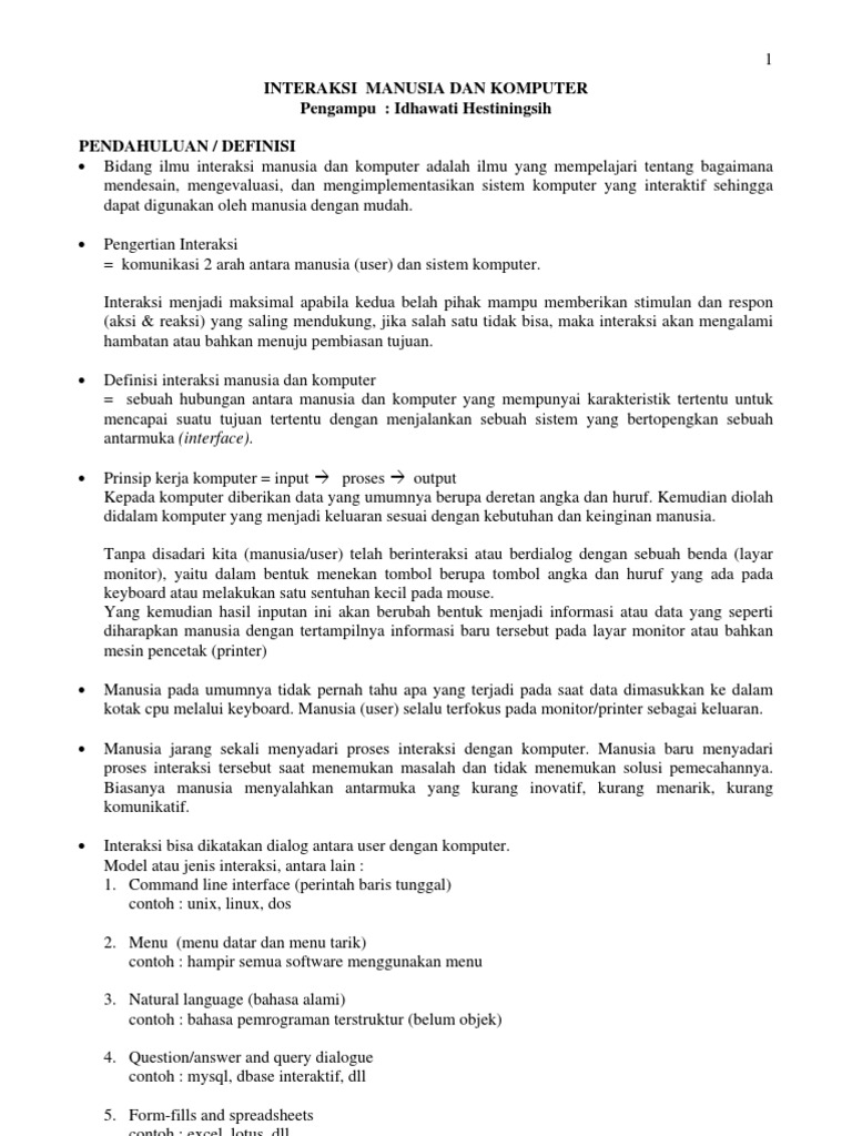 Interaksi Manusia Dan Komputer