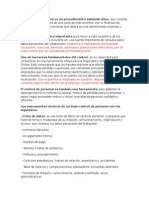 El Control de Personal Es Un Procedimiento Administrativo