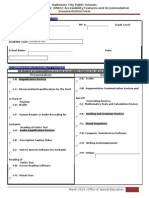 Computer Bases Parcc Documentation Form 2 - Blank