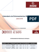 Calendario Entrenamientos INA Colombia Julio 2015