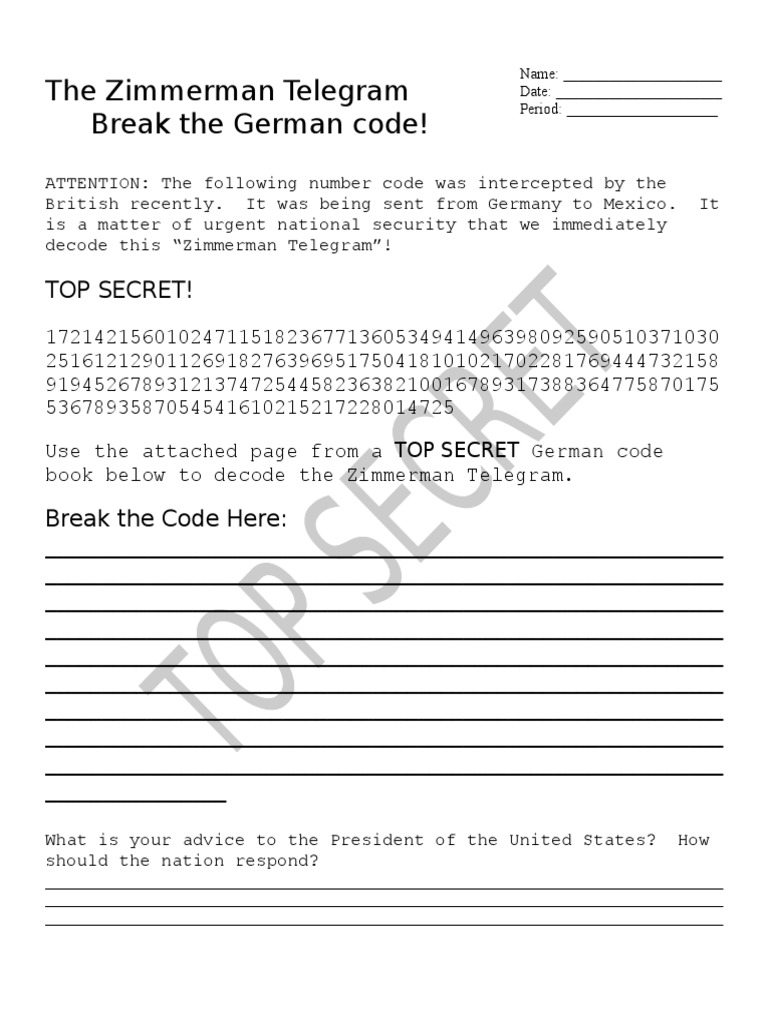 How was the zimmerman note intercepted image