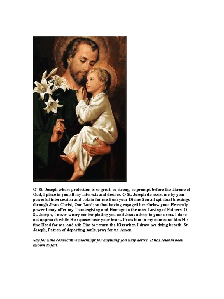 Prayers To St Joseph Pdf Mary Mother Of Jesus Saint Joseph