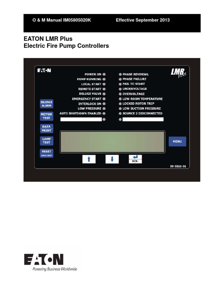 Eaton FIRE PUMP CONTROLLER | PDF | Relay | Switch