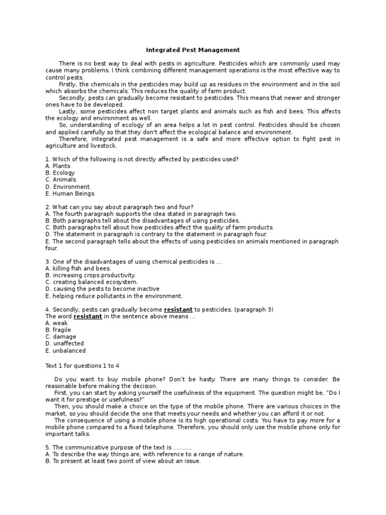 Analytical Exposition Pesticide Pest Control