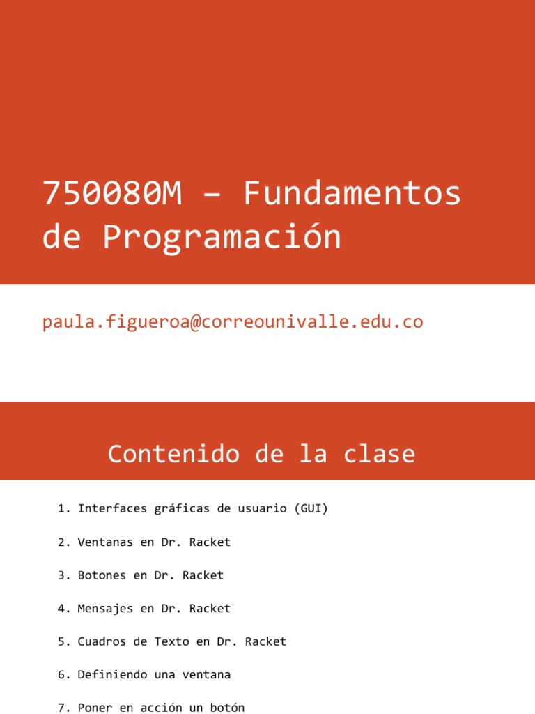 GUI en Dr. Racket: Fundamentos | PDF | Interfaz de usuario | Ventana ...