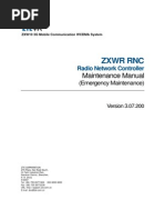 ZXWR RNC (V3.07.200) Radio Network Controller Maintenance Manual (Emergency Maintenance) PDF