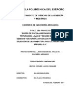 DISEÑO DE SISTEMAS MECÁNICOS PARA LA TRITURACIÓN, LAVADO Y SECADO DE PE-HD DE DESECHO Y DETERMINACIÓN DE LOS PARÁMETROS DE SELECCIÓN DE UNA INYECTORA PARA LA FMSB SANTA BÁRBARA S.A.”