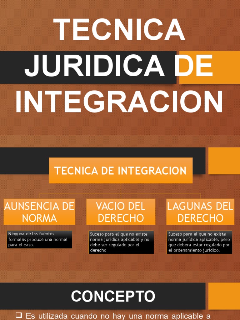 Tecnica Juridica de Integracion Legislación Ley