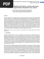 An Approach To Eliminate Non-Productive Activities in The Sewing Section of An Apparel Industry Through Root Cause Analysis