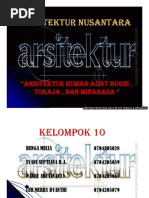 Arsitektur Rumah Adat Bugis, Toraja Dan Minahasa - Presentasi