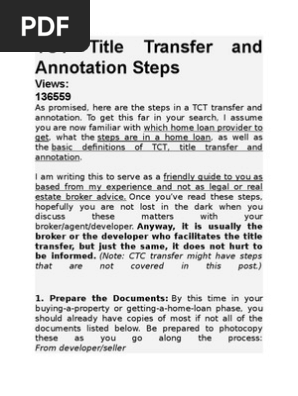 TCT Title Transfer and Annotation Steps