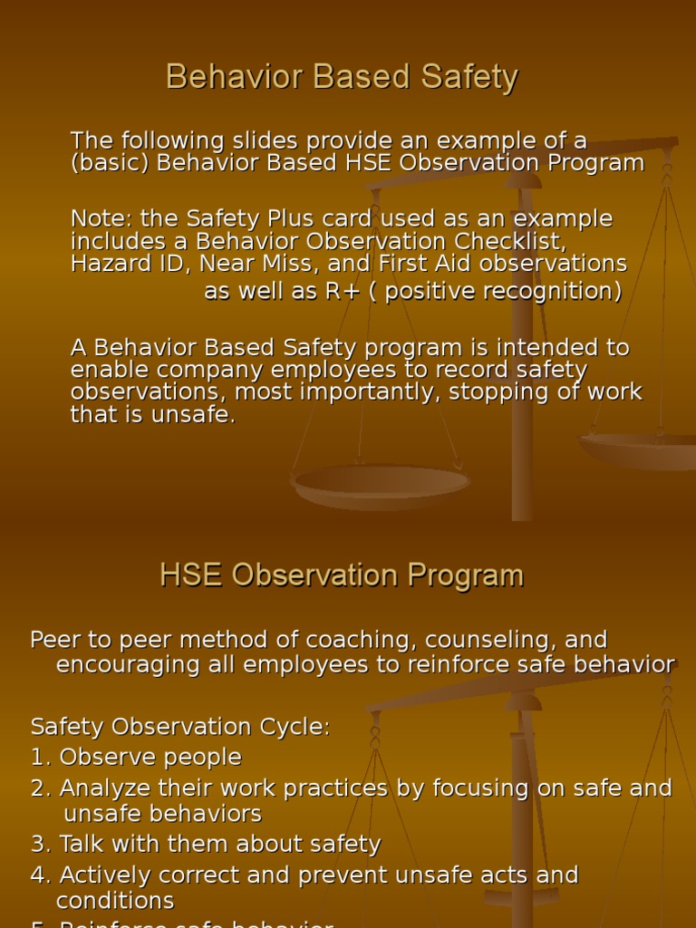 Behavior Based Safety Program Guide | PDF | Behavior | Business