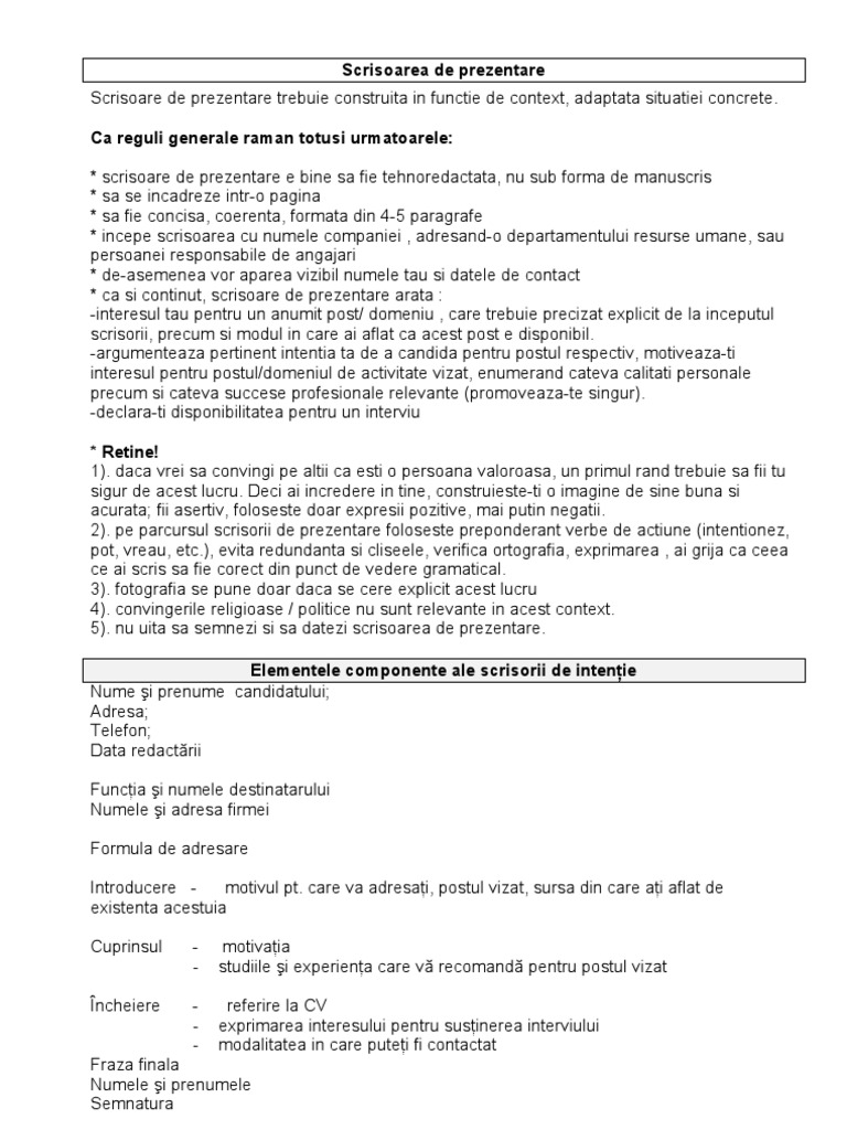 Ghid Scrisoare Intentie Si Interviu