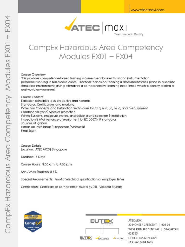 CompEx Hazardous Area Training EX01-EX04 | PDF | Technology & Engineering