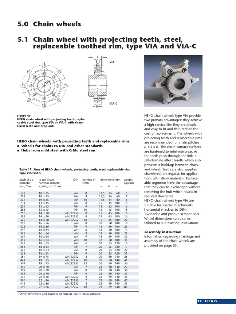 HEKO Chain Wheels Overview and Specs | PDF | Welding | Construction