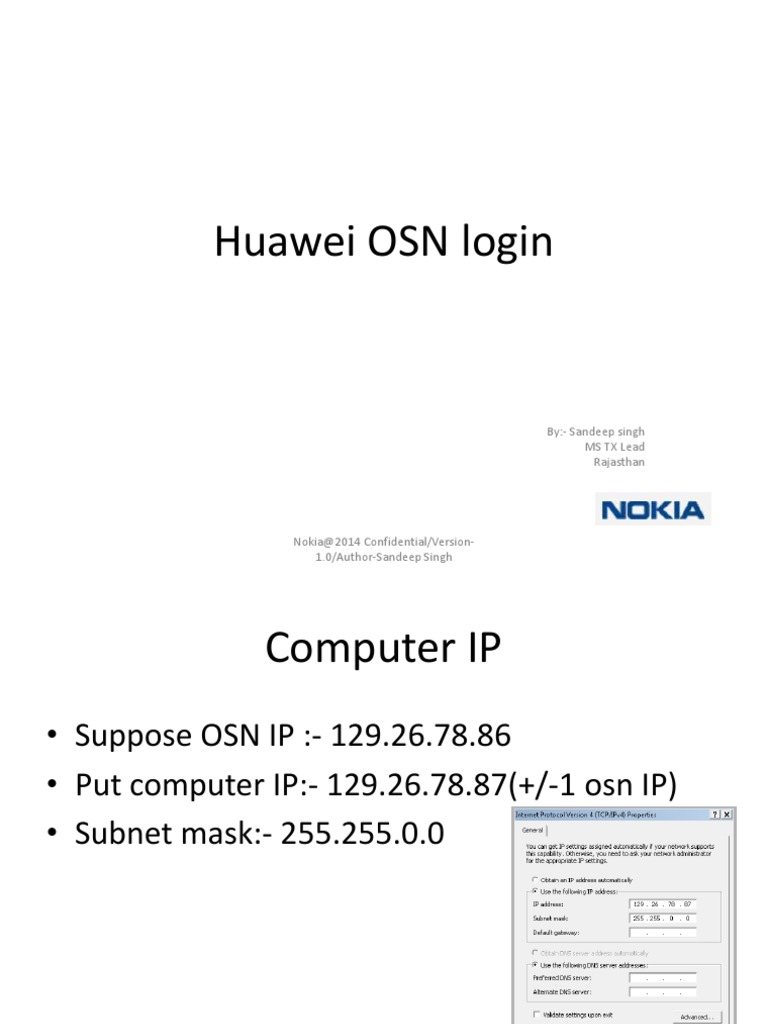 Huawei OSN Login Instructions | PDF | Computers