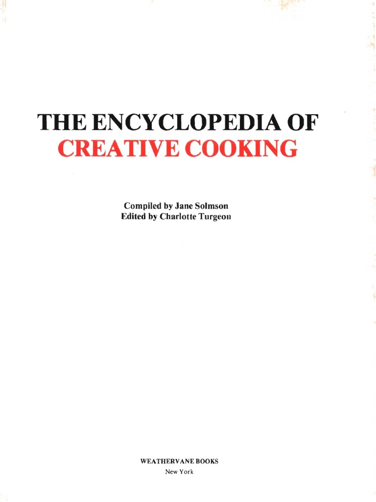 Encyclopedia of Creative Cooking PDF Mayonnaise Desserts