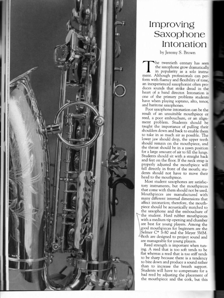 Improving Saxophone Intonation | PDF | Language Arts & Discipline