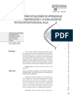 Cómo Diseñar Situaciones de Aprendizaje Para La Construcción y La Evaluación de Textos Expositivos en El Aula