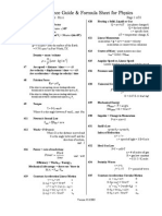 Physics Formula Sheet