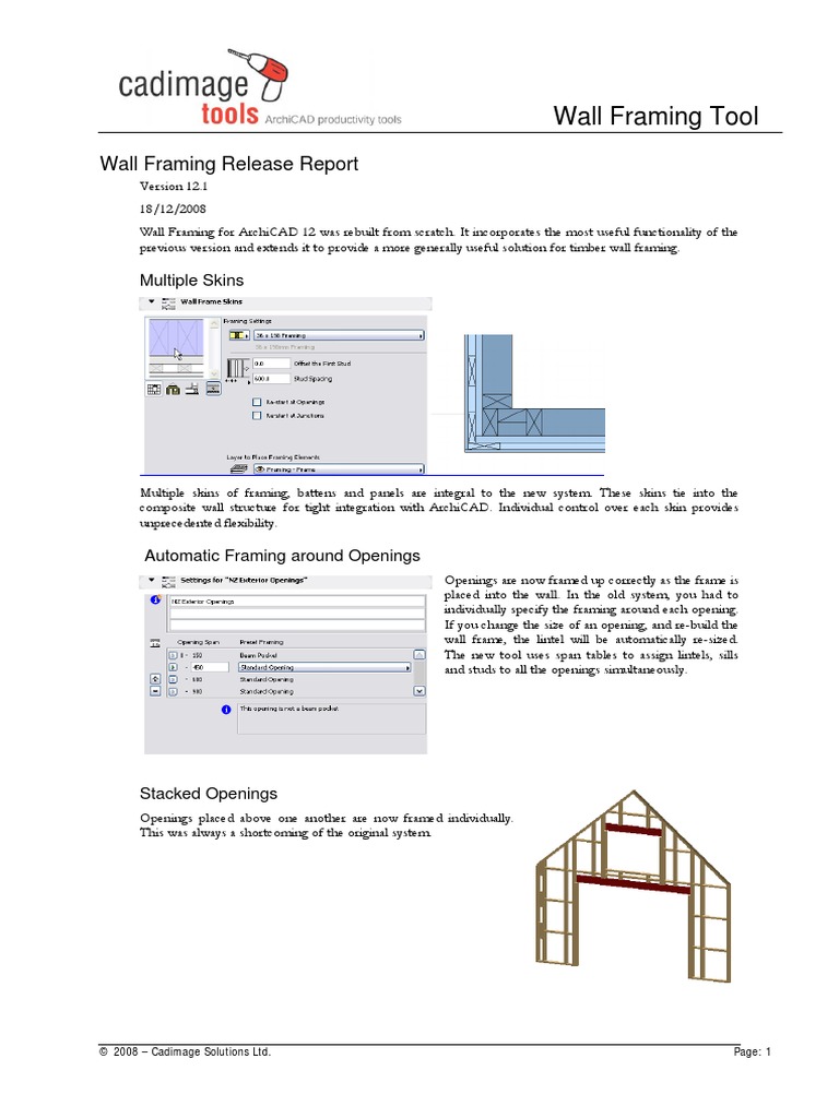 Wall Framing Release Report Framing (Construction) System Software