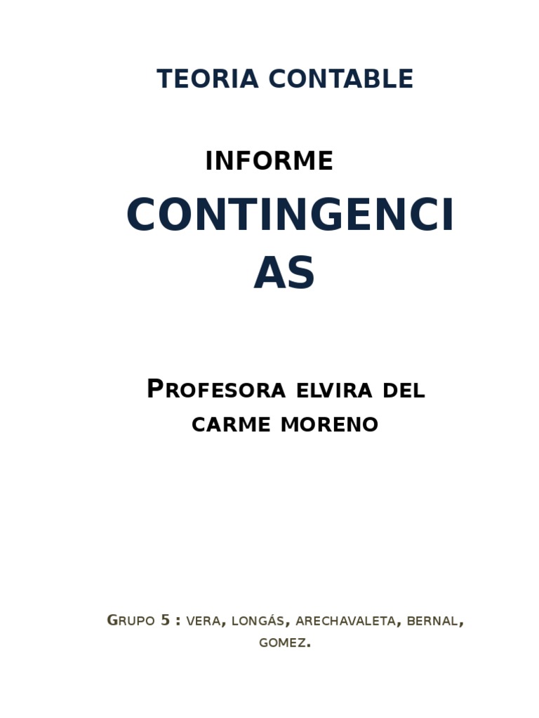 Contingencias Teoria Contable | PDF | Contabilidad | Probabilidad