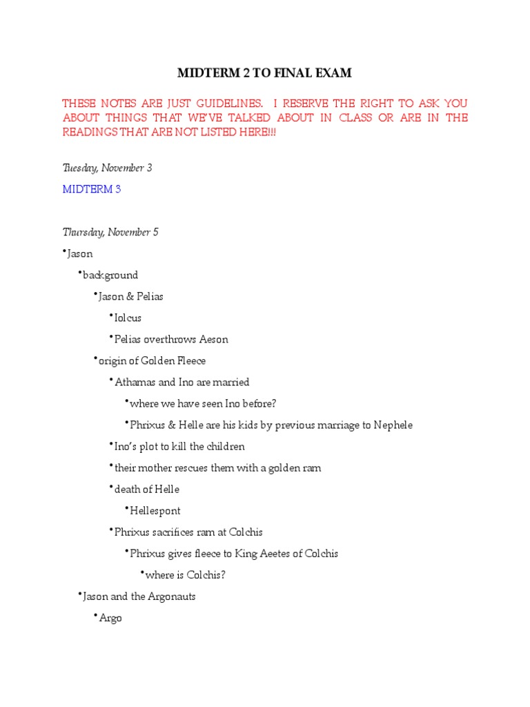 Myth Notes (M3 - Final Material) | PDF